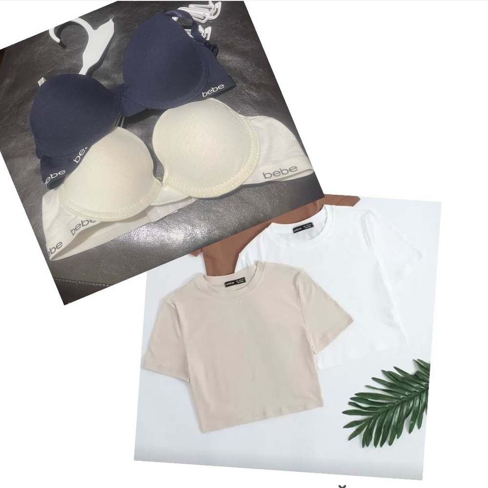 Bebe Bra Set 2(32A) & Chiquease 2pcs Solid Crop Tee Women Tops size XS